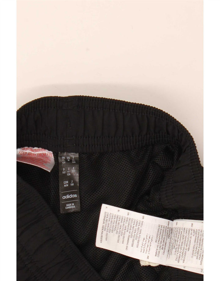 Adidas Boys Tracksuit Trousers Joggers 11-12 Years Black Polyester