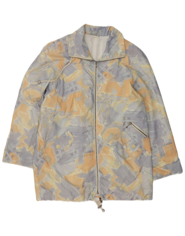 Vintage Womens Abstract Pattern Windbreaker Coat EU 42 Large Multicoloured