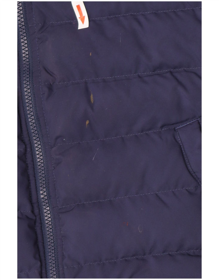 Nike Boys Hooded Padded Jacket 12-13 Years Large Navy Blue Polyester