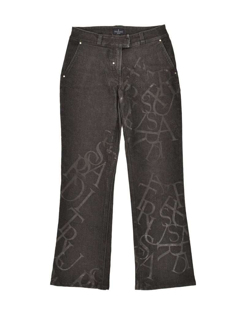 TRUSSARDI Womens Graphic Bootcut Jeans W27 L30  Grey Cotton Vintage Trussardi and Second-Hand Trussardi from Messina Hembry 