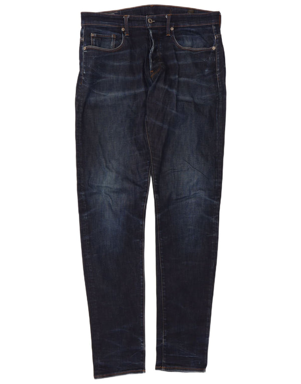 G-Star Mens 3301 Tapered Jeans W33 L36 Navy Blue Cotton
