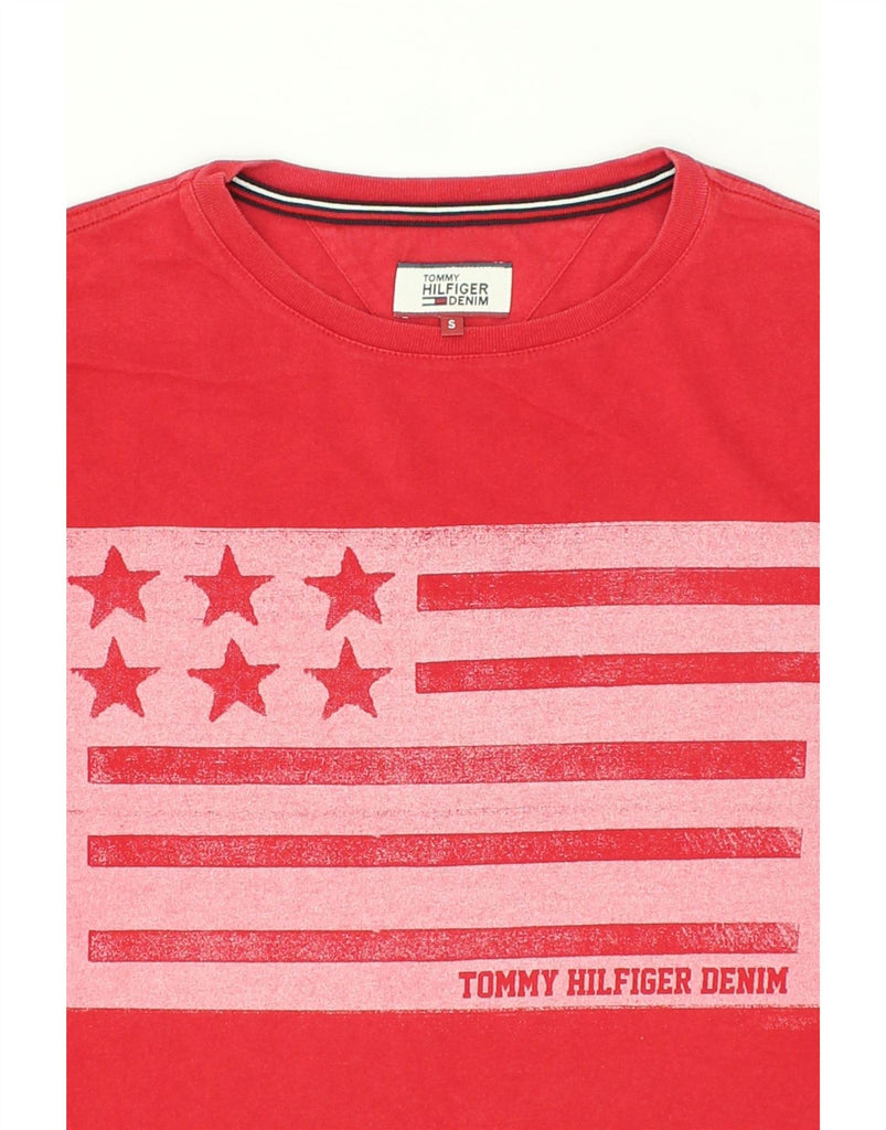 TOMMY HILFIGER Mens Graphic T-Shirt Top Small Red Cotton USA | Vintage Tommy Hilfiger | Thrift | Second-Hand Tommy Hilfiger | Used Clothing | Messina Hembry 