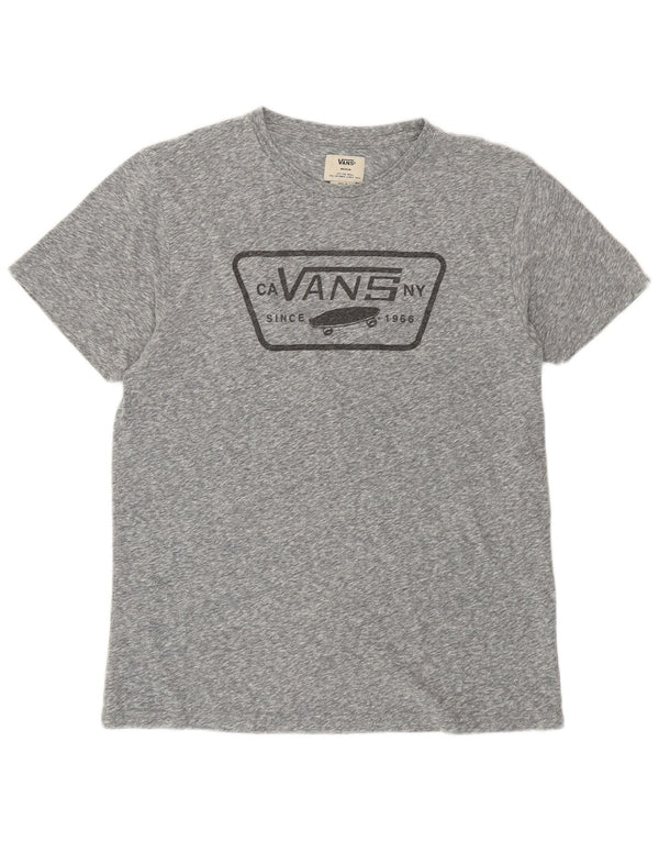 Vans Womens Graphic T-Shirt Top UK 14 Medium Grey Flecked Cotton