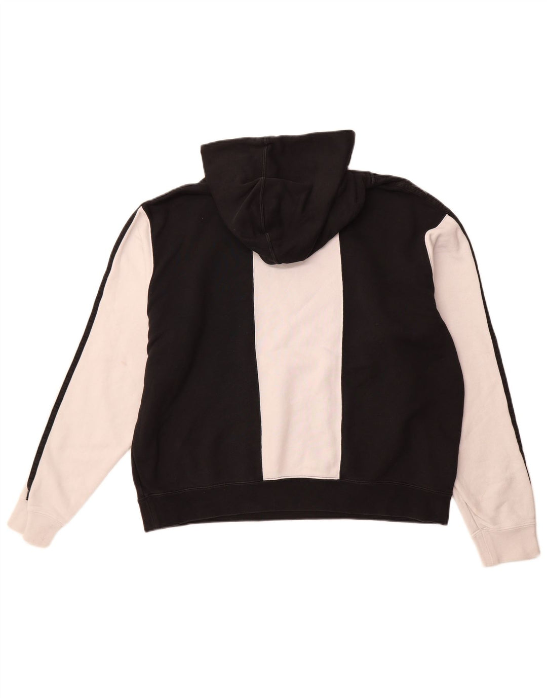 ADIDAS Mens Graphic Hoodie Jumper Large Black Colourblock Cotton