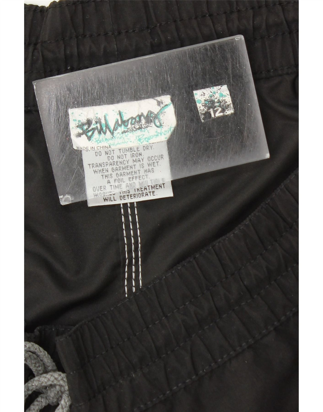 BILLABONG Womens Graphic Swimming Shorts US 12 Large Black Polyester