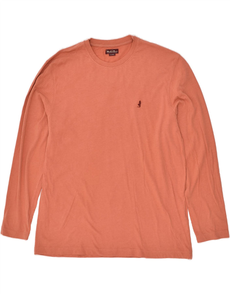 MARLBORO CLASSICS Mens Top Long Sleeve XL Orange Cotton | Vintage Marlboro Classics | Thrift | Second-Hand Marlboro Classics | Used Clothing | Messina Hembry 