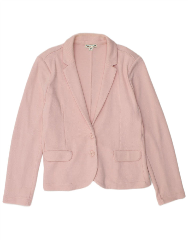 Whistles Womens 2 Button Blazer Jacket UK 16 Large Pink Cotton
