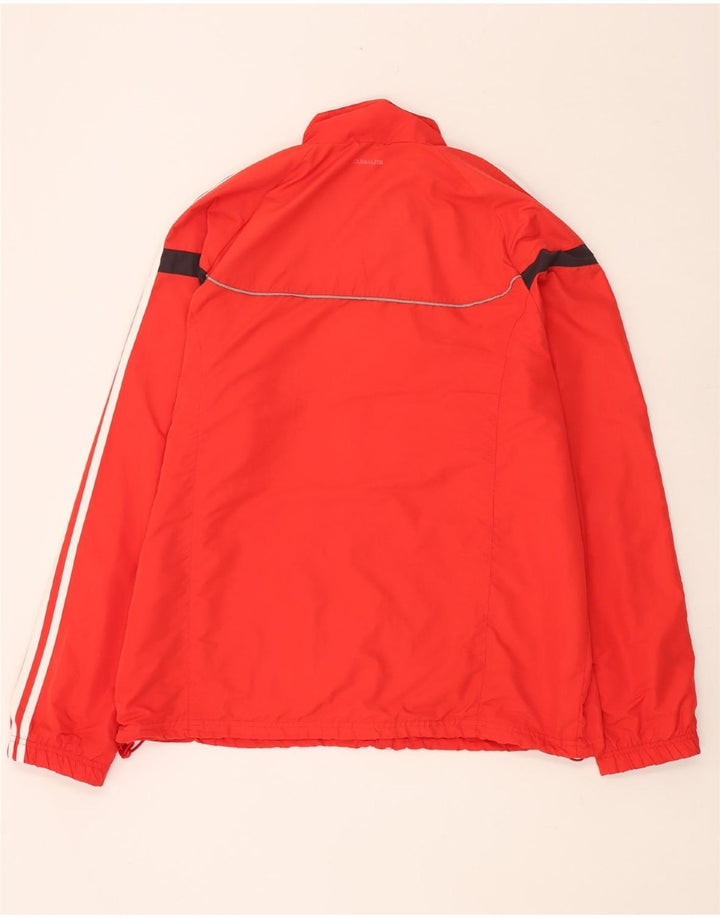 ADIDAS Mens Rain Jacket UK 46/48 XL Red Colourblock Polyester