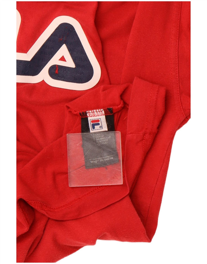 FILA Mens Graphic T-Shirt Top Medium Red Cotton