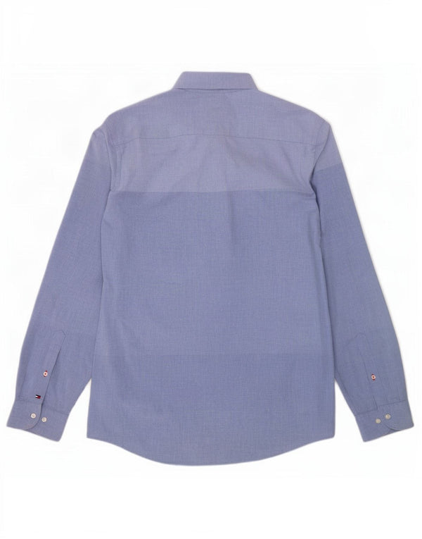 Tommy Hilfiger Mens New York Fit Shirt XL Blue Colourblock Cotton