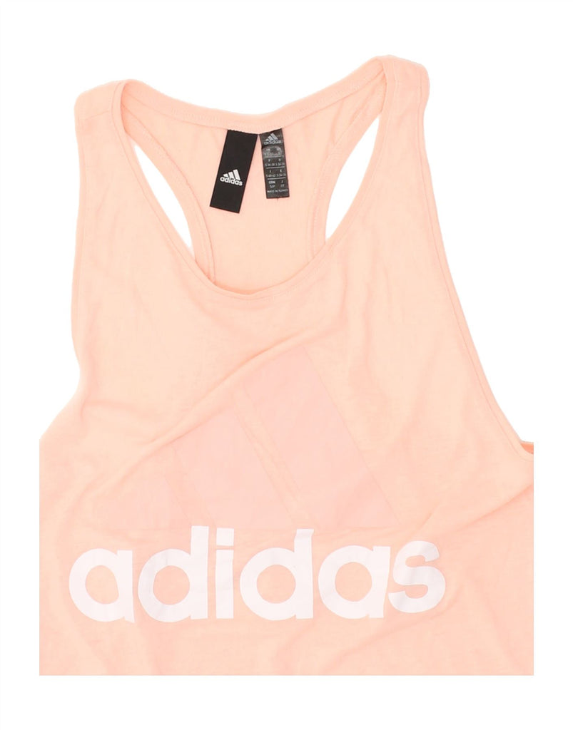 ADIDAS Womens Graphic Vest Top UK 8/10 Small Pink Polyester | Vintage Adidas | Thrift | Second-Hand Adidas | Used Clothing | Messina Hembry 