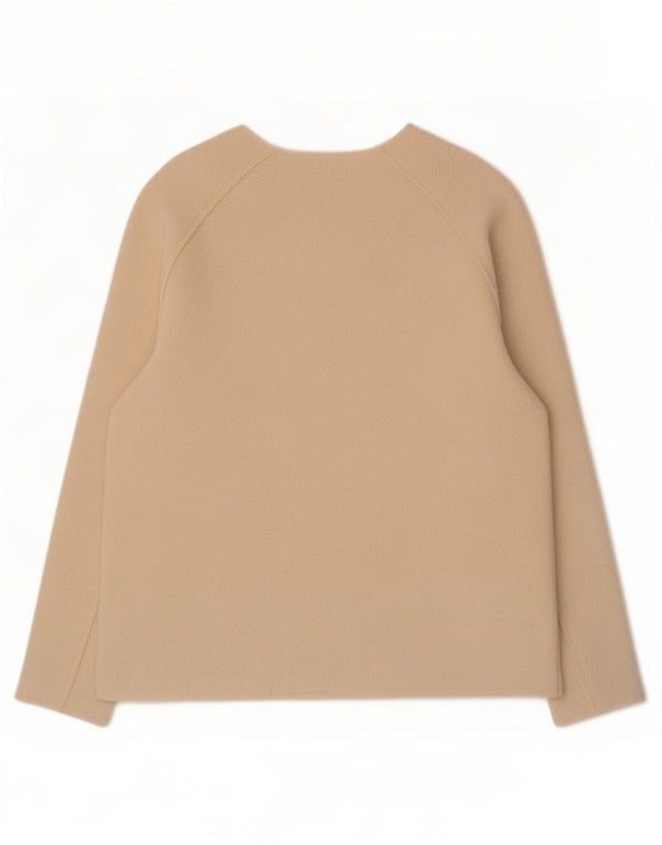 Zara Womens Boat Neck Jumper Sweater UK 14 Medium Beige Polyester