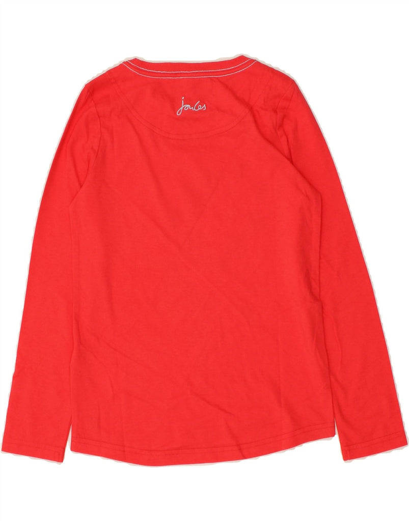 JOULES Girls Graphic Top Long Sleeve 7-8 Years Red Cotton Heart Vintage Joules and Second-Hand Joules from Messina Hembry 