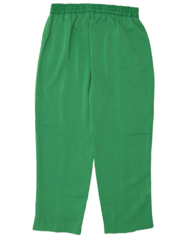 Zara Womens Straight Cropped Trousers XL W32 L27 Green Polyester