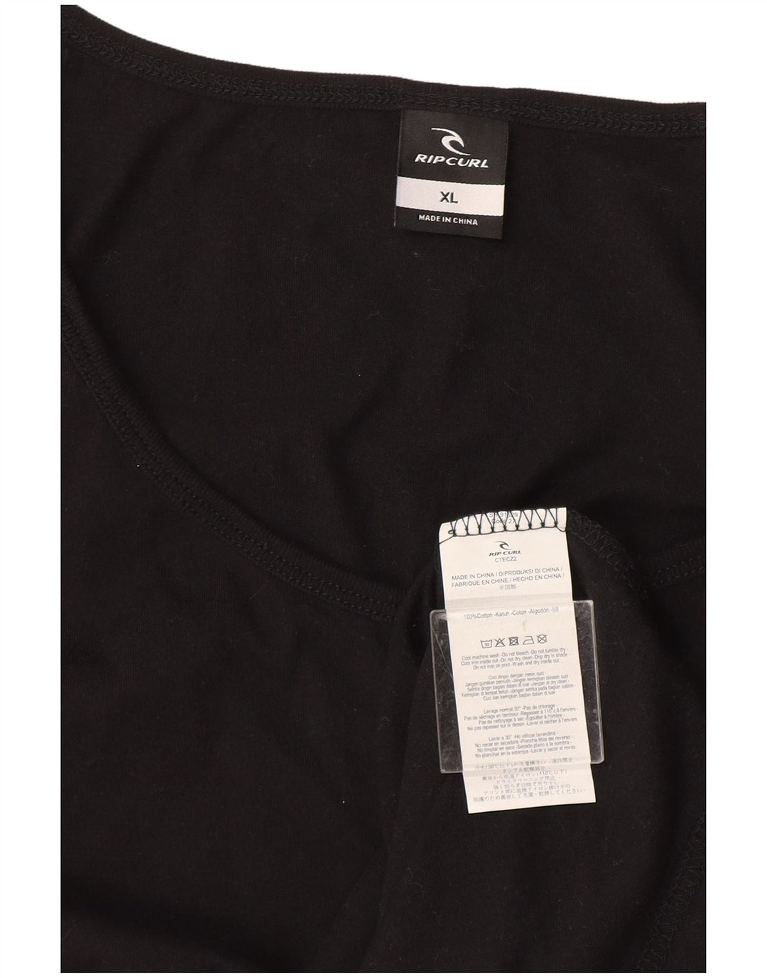Rip Curl Mens Vest Top XL Black Cotton