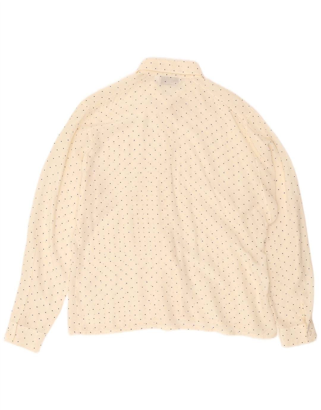 Peter Hahn Womens Shirt Blouse UK 14 Large Off White Polka Dot