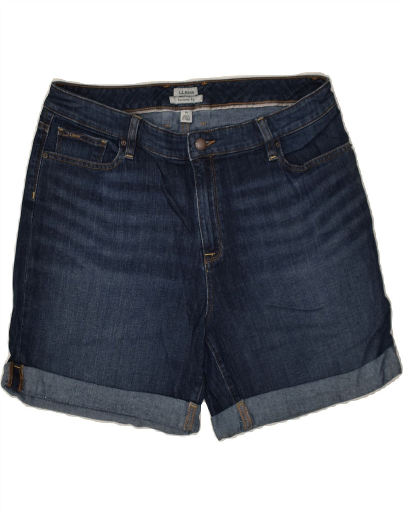 L.L.BEAN Womens Favorite Fit Denim Shorts US 14 XL W34 Navy Blue Cotton | Vintage L.L.Bean | Thrift | Second-Hand L.L.Bean | Used Clothing | Messina Hembry 
