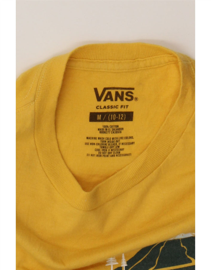VANS Boys Classic Fit Graphic T-Shirt Top 10-11 Years Medium Yellow Cotton Vintage Vans and Second-Hand Vans from Messina Hembry 