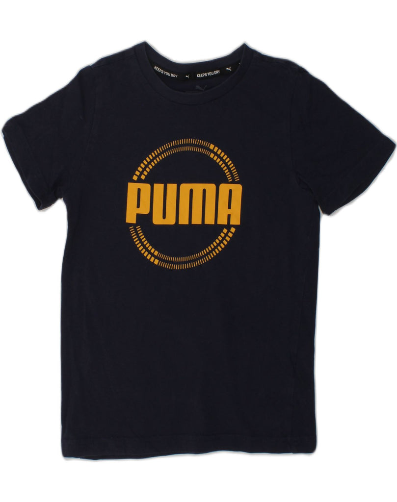 PUMA Boys Graphic T-Shirt Top 7-8 Years Navy Blue | Vintage Puma | Thrift | Second-Hand Puma | Used Clothing | Messina Hembry 