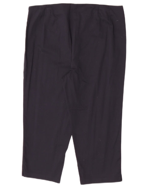 Marks & Spencer Womens Capri Trousers UK 14 Large W32 L20 Navy Blue Cotton