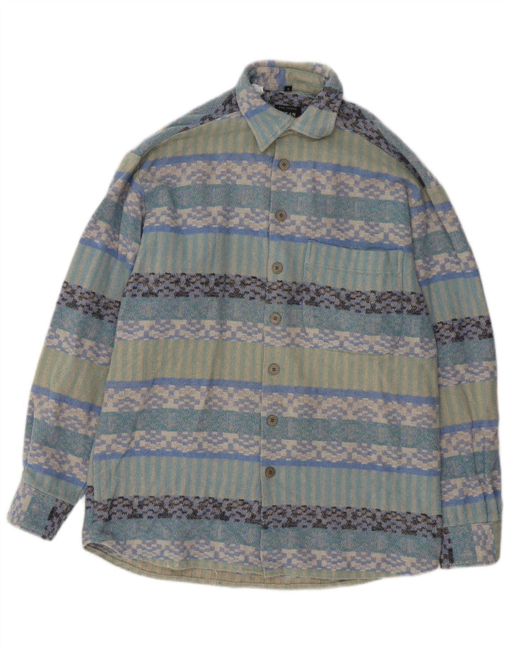Jean chatel Mens Overshirt Shirt Size 37/38 Small Multicoloured Geometric