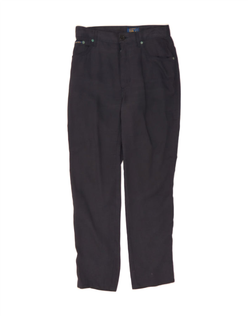 BYBLOS Womens Crop Casual Trousers IT 42 Medium W28 L26 Black Cotton Vintage Byblos and Second-Hand Byblos from Messina Hembry 
