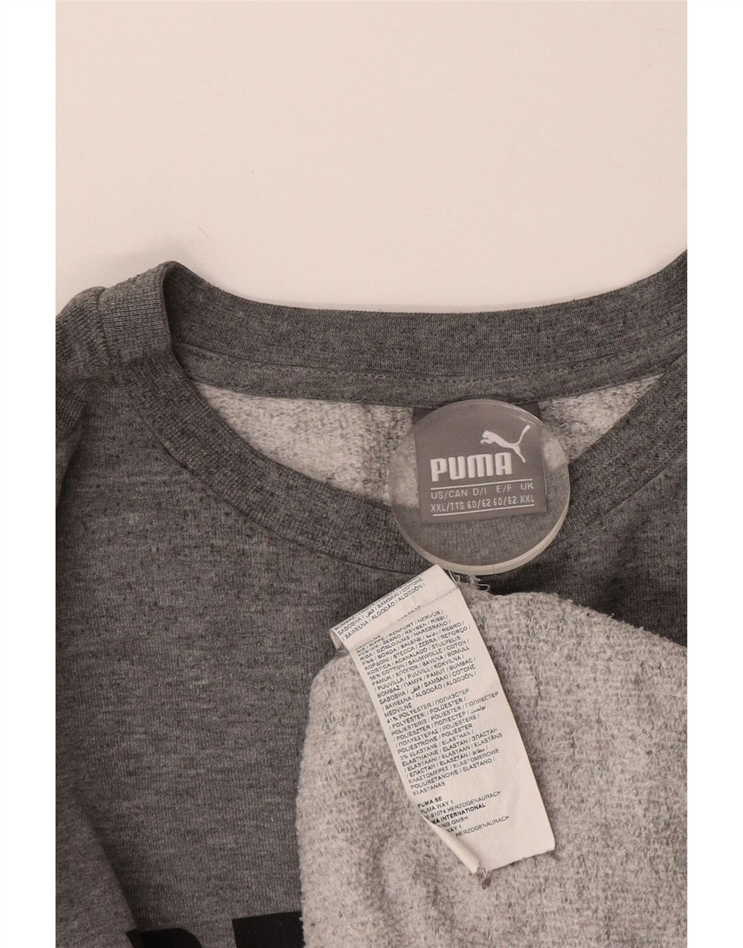 PUMA Mens Graphic Sweatshirt Jumper 2XL Grey Cotton