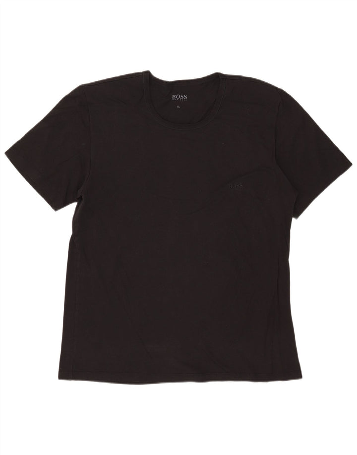 Hugo Boss Mens T-Shirt Top XL Black Cotton