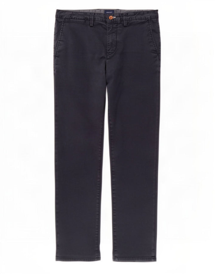 Gant Mens Straight Regular Chino Trousers W34 L30 Navy Blue