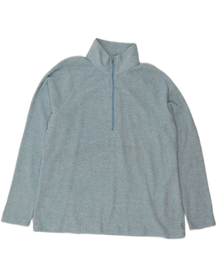 EDDIE BAUER Womens Zip Neck Fleece Jumper UK 18 XL Blue Polyester Vintage Eddie Bauer and Second-Hand Eddie Bauer from Messina Hembry 
