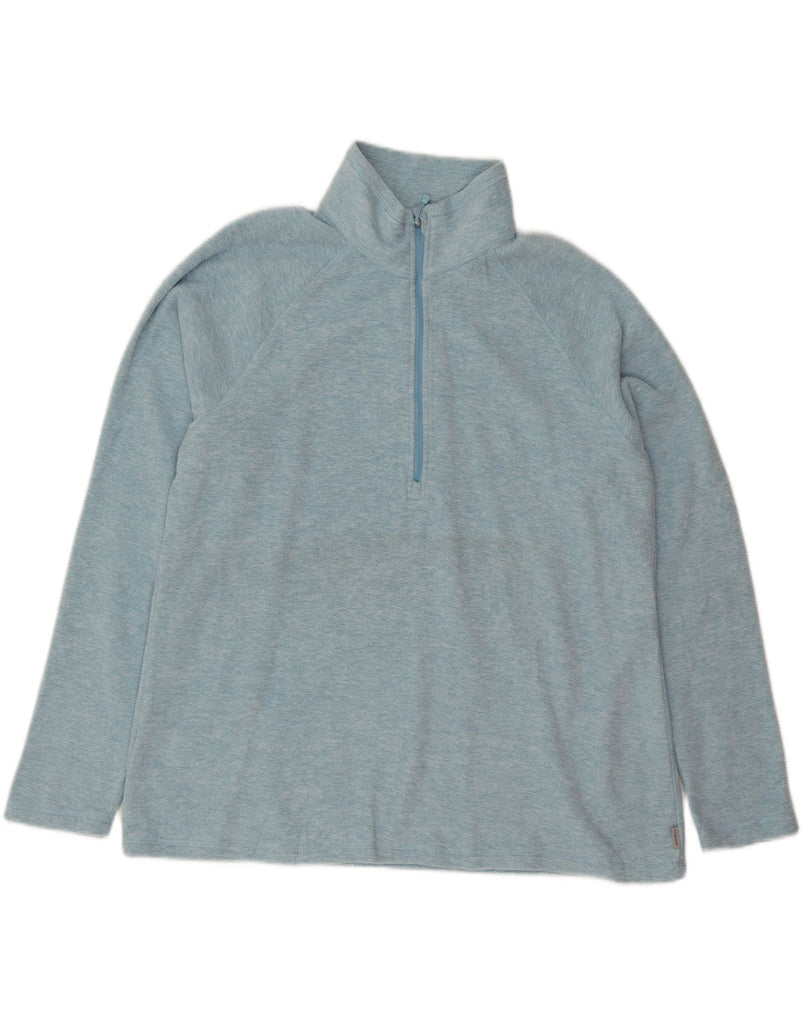 EDDIE BAUER Womens Zip Neck Fleece Jumper UK 18 XL Blue Polyester Vintage Eddie Bauer and Second-Hand Eddie Bauer from Messina Hembry 