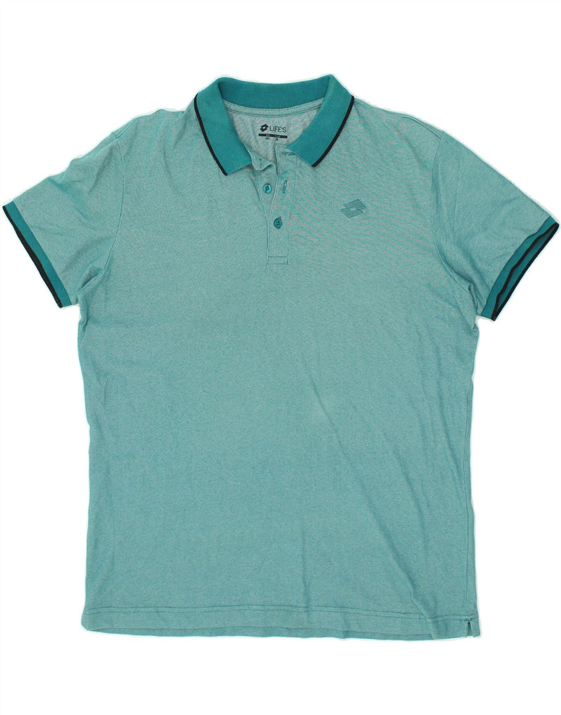 LOTTO Mens Polo Shirt 2XL Turquoise | Vintage Lotto | Thrift | Second-Hand Lotto | Used Clothing | Messina Hembry 