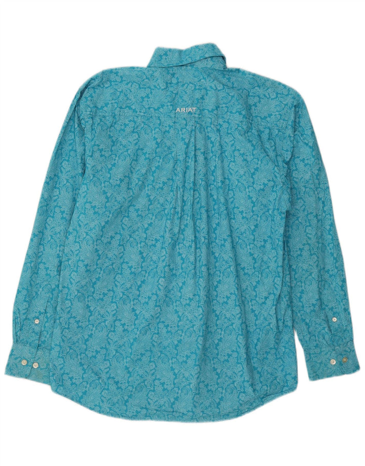 Ariat Mens Shirt Small Blue Paisley Cotton