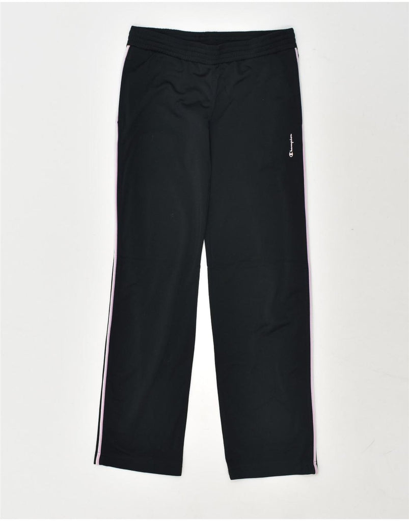 CHAMPION Girls Tracksuit Trousers 11-12 Years Large  Black Polyester | Vintage Champion | Thrift | Second-Hand Champion | Used Clothing | Messina Hembry 