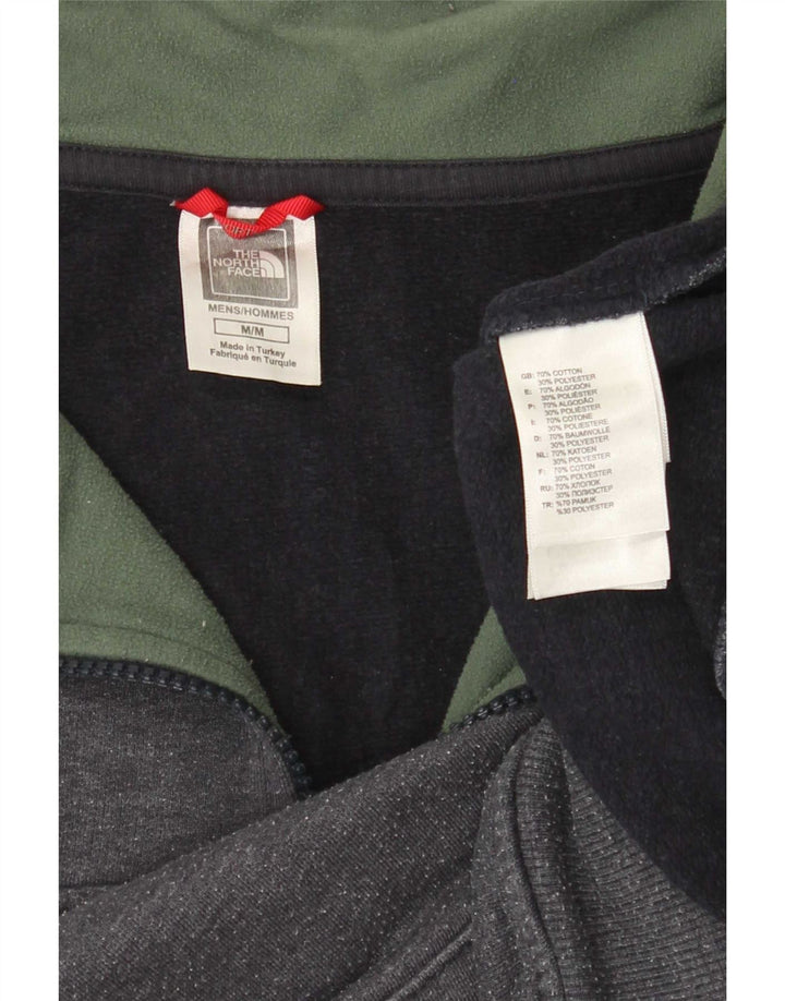 The North Face Mens Zip Neck Sweatshirt Jumper Medium Grey Cotton