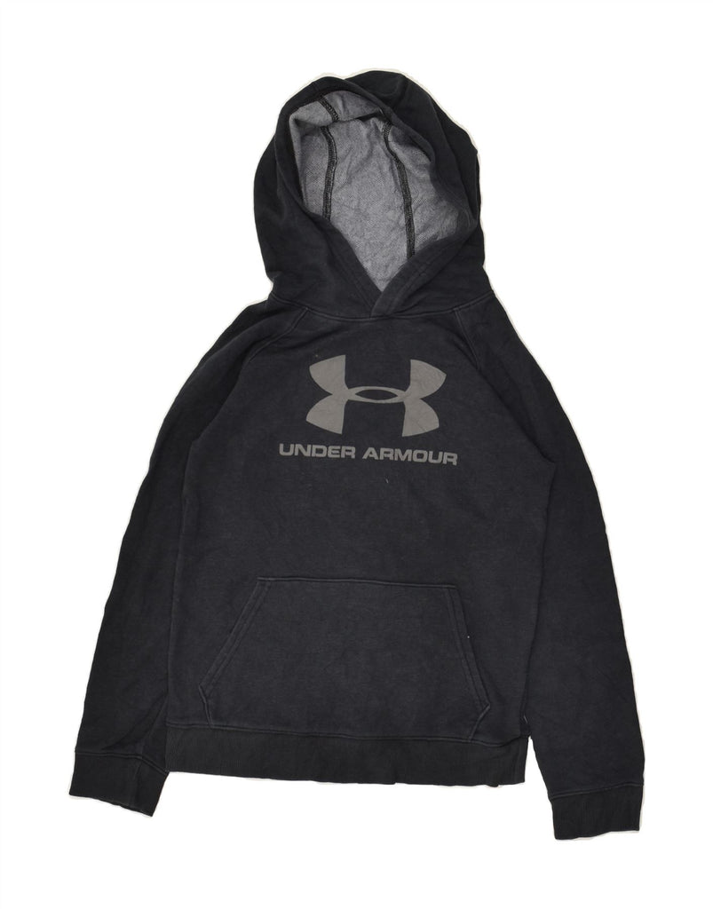 UNDER ARMOUR Boys Graphic Hoodie Jumper 9-10 Years Medium Black | Vintage Under Armour | Thrift | Second-Hand Under Armour | Used Clothing | Messina Hembry 