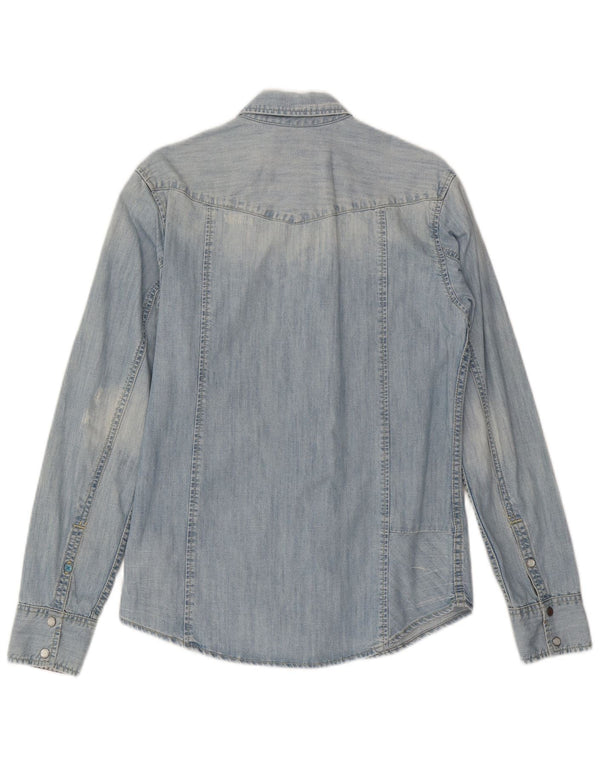 Tommy Hilfiger Mens Denim Shirt Small Blue Cotton