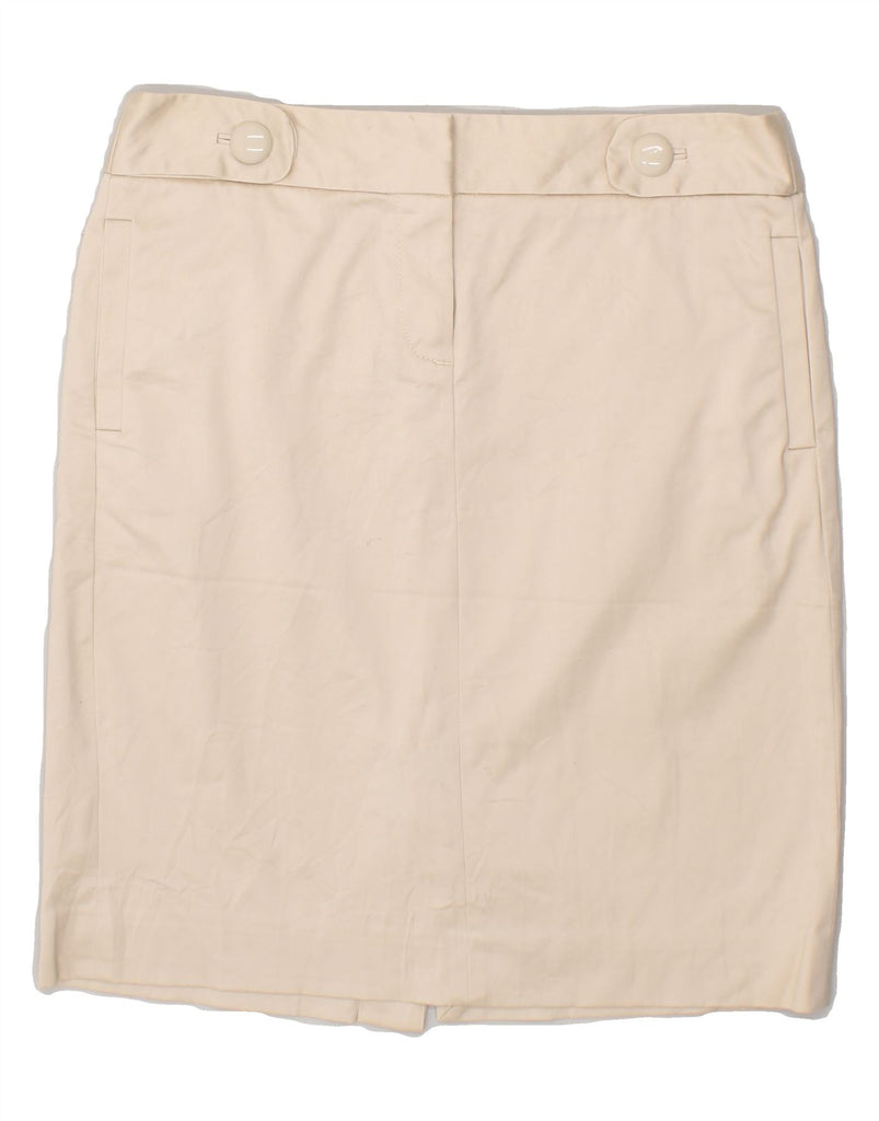 J. CREW Womens Straight Skirt US 4 Small W29  Beige Cotton | Vintage J. Crew | Thrift | Second-Hand J. Crew | Used Clothing | Messina Hembry 