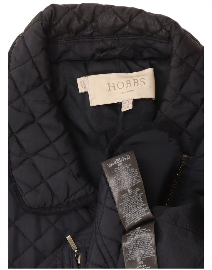 Hobbs Womens Quilted Jacket UK 12 Medium Navy Blue Polyamide