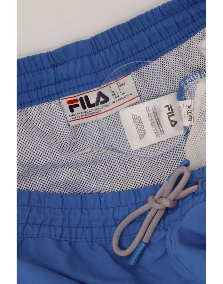 Fila Mens Swimming Shorts Large Blue Colourblock Nylon