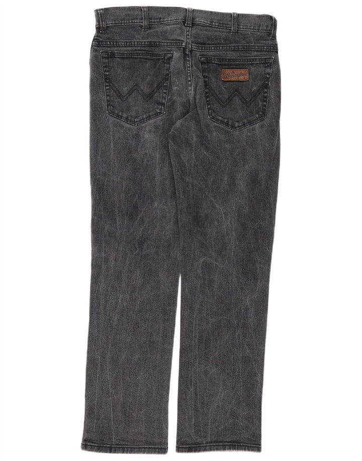 Wrangler Mens Texas Stretch Straight Jeans W34 L32 Grey Cotton