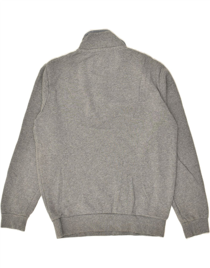 CREW CLOTHING Mens Zip Neck Sweatshirt Jumper Medium Grey Cotton | Vintage Crew Clothing | Thrift | Second-Hand Crew Clothing | Used Clothing | Messina Hembry 