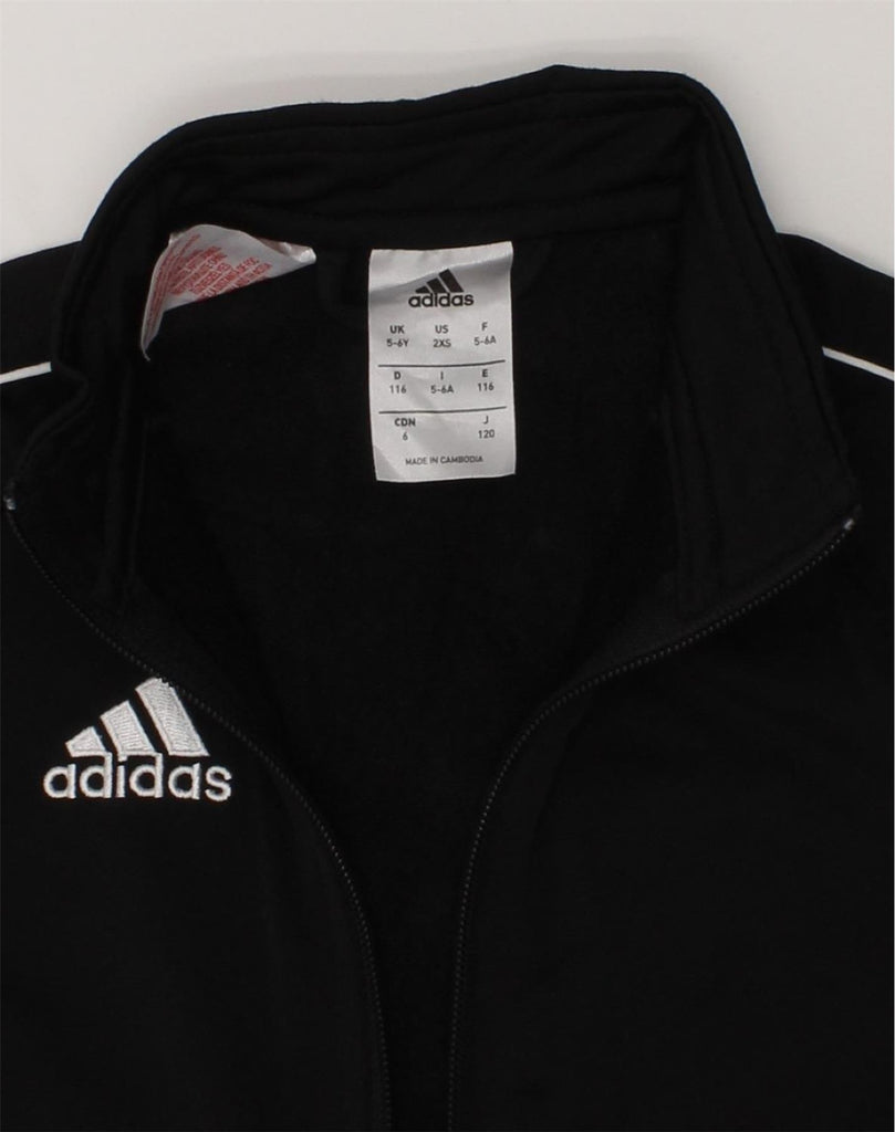 ADIDAS Boys Tracksuit Top Jacket 5-6 Years Black Polyester | Vintage Adidas | Thrift | Second-Hand Adidas | Used Clothing | Messina Hembry 