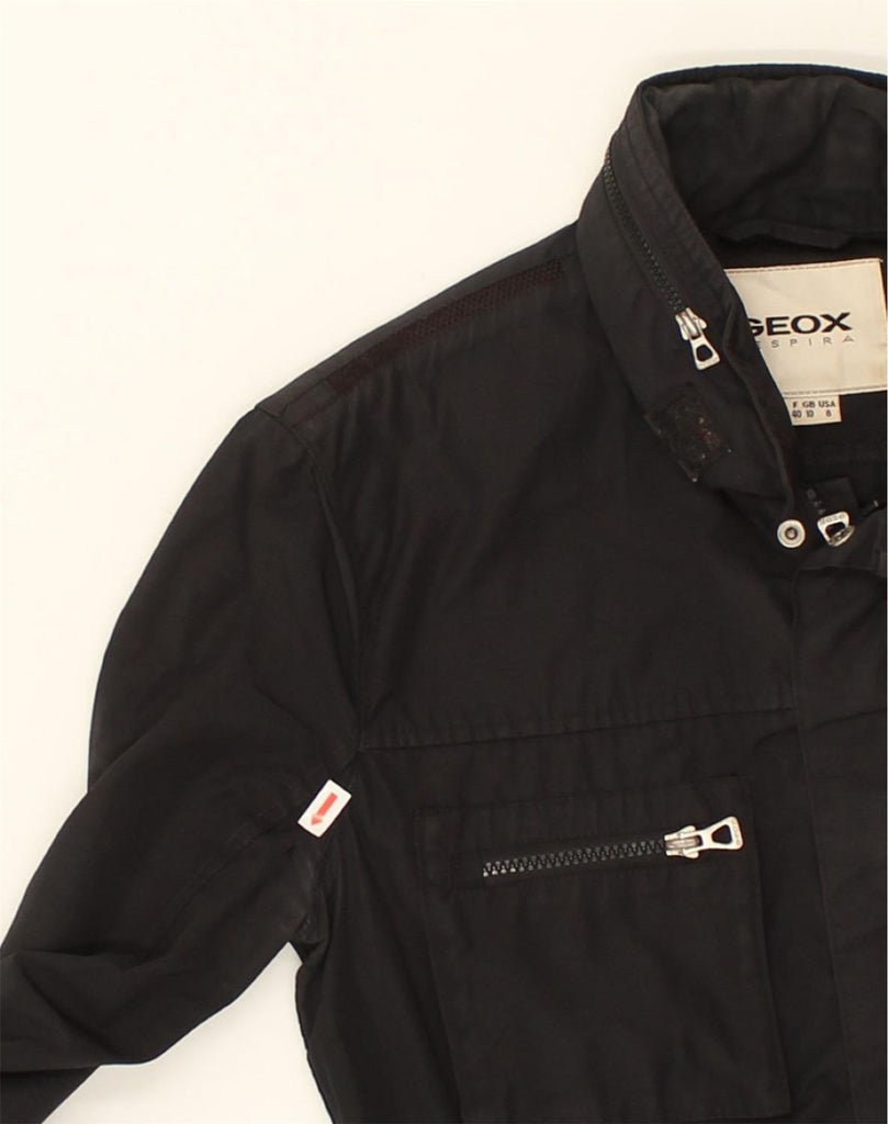 GEOX Womens Utility Jacket UK 10 Small  Black Cotton | Vintage Geox | Thrift | Second-Hand Geox | Used Clothing | Messina Hembry 