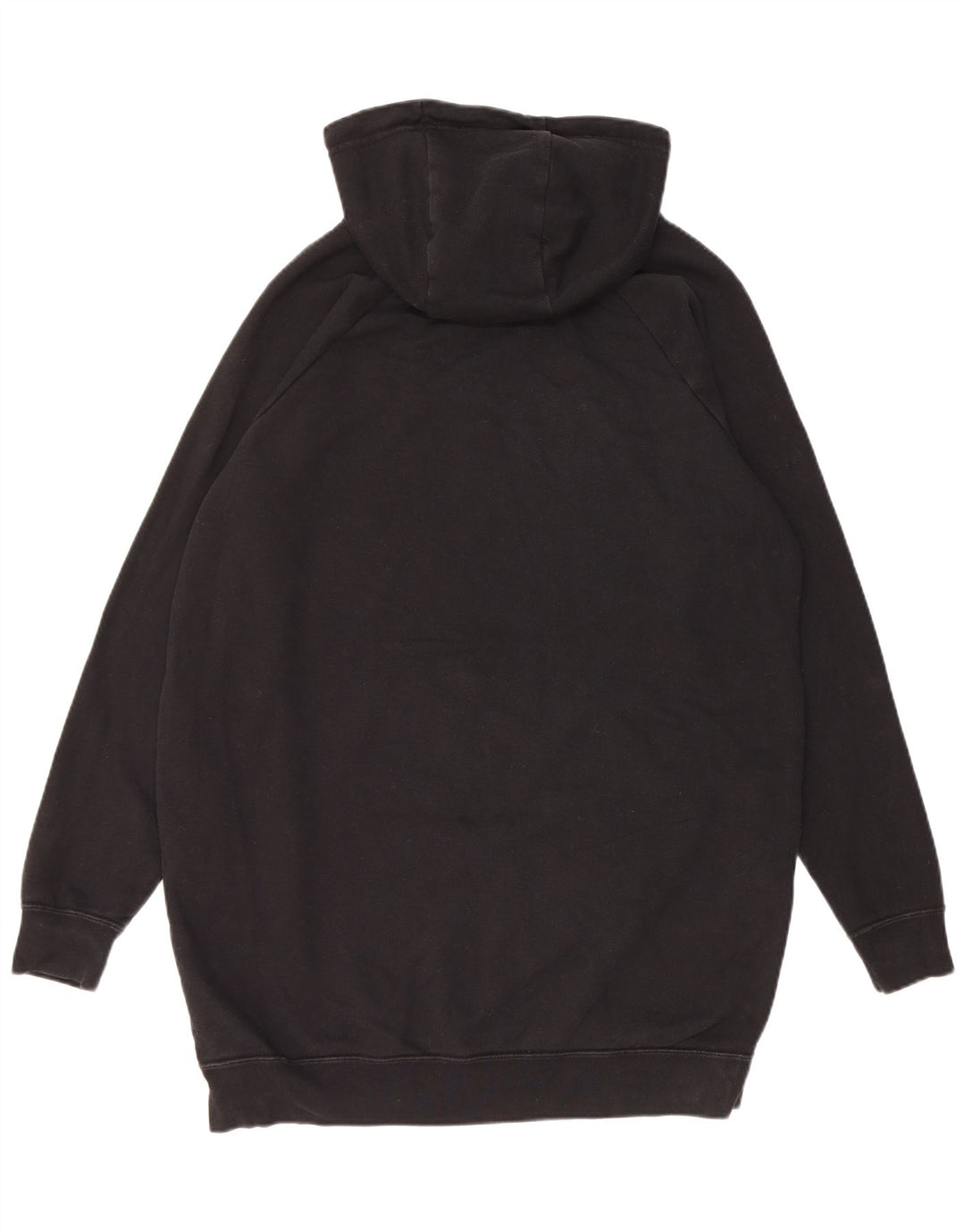 Nike Womens Longline Oversized Hoodie Jumper UK 14 Medium Black Cotton