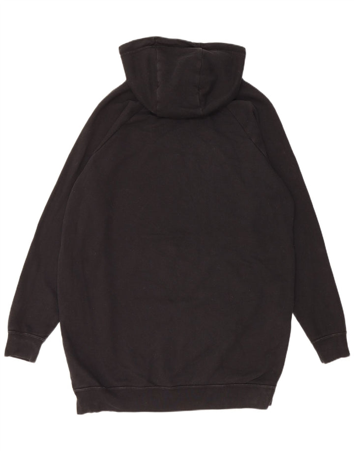 Nike Womens Longline Oversized Hoodie Jumper UK 14 Medium Black Cotton
