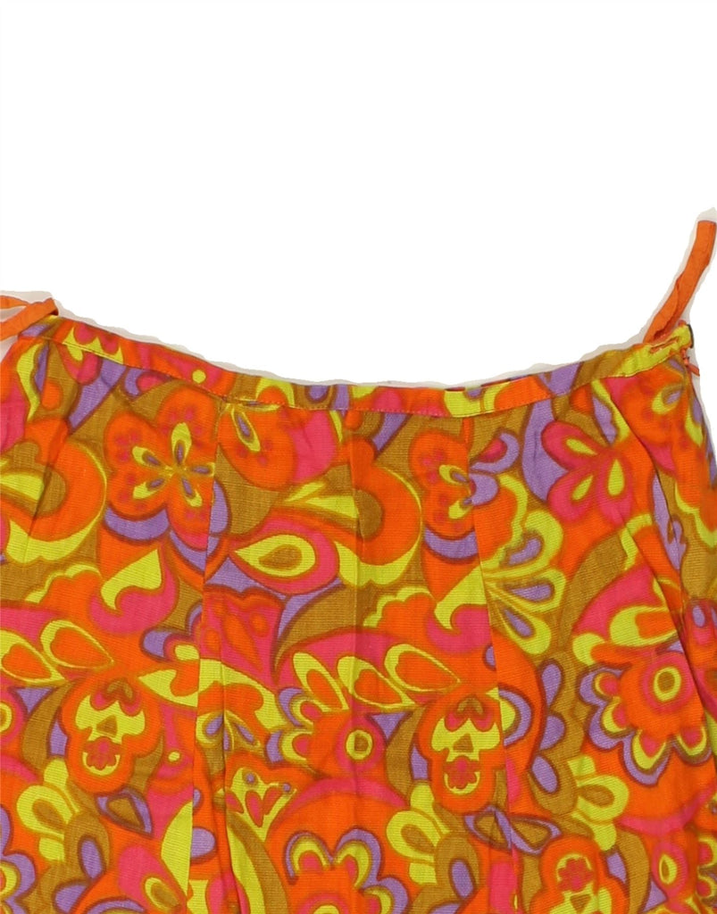 VINTAGE Womens A-Line Skirt W26 Small Orange Floral | Vintage Vintage | Thrift | Second-Hand Vintage | Used Clothing | Messina Hembry 