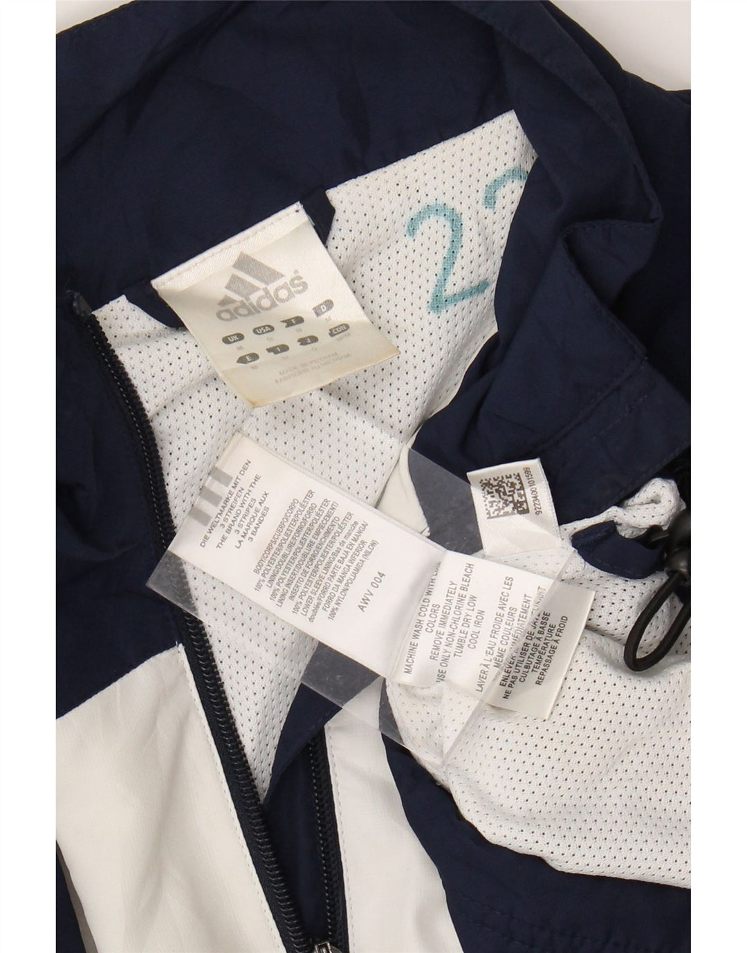 Adidas Mens Clima Proof Tracksuit Top Jacket Medium Navy Blue Polyester