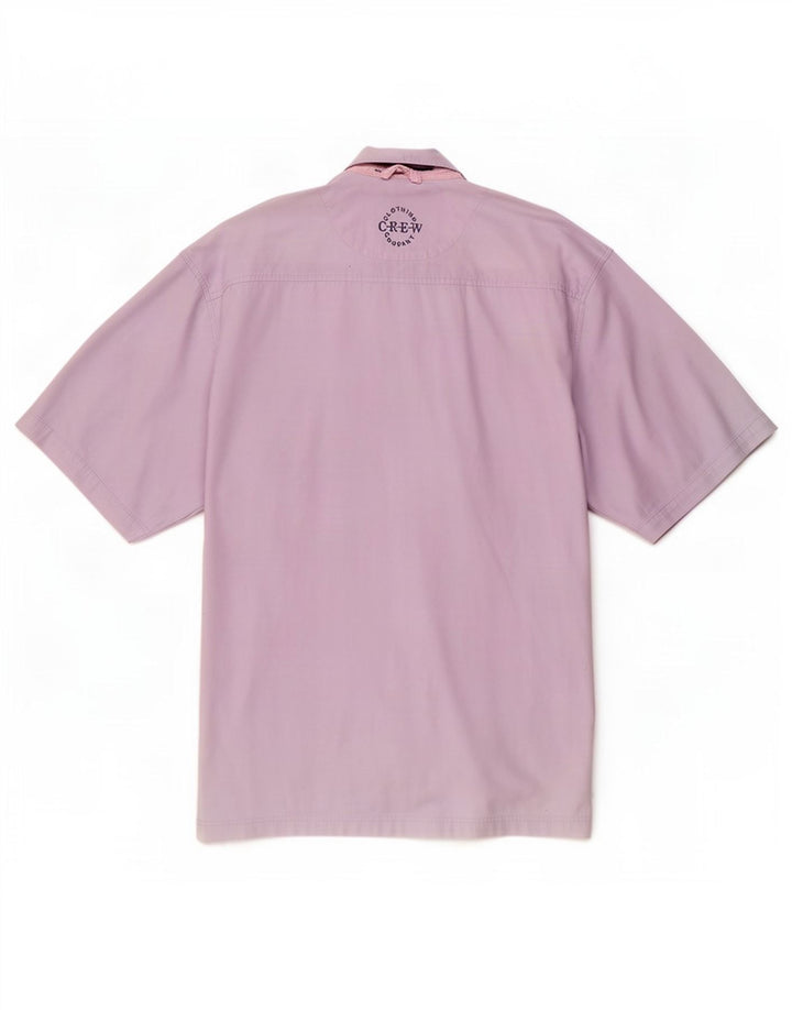 Crew Clothing Mens Short Sleeve Pullover Shirt XL Purple Cotton