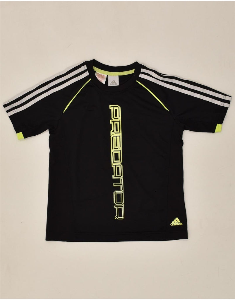 ADIDAS Boys Graphic T-Shirt Top 9-10 Years Black Polyester | Vintage Adidas | Thrift | Second-Hand Adidas | Used Clothing | Messina Hembry 